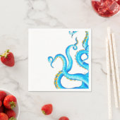 Serviette En Papier Blue Orange Tentacles (En situation)