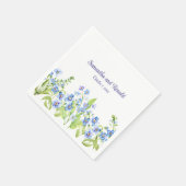 Serviette En Papier Blue Oublie moi pas Mariage aquarelle (Coin)