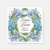 Serviette En Papier Blue Oubliez Moi Pas Fleurs Funérailles (Devant)