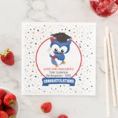 Serviette En Papier Blue Owl Kindergarten Graduation Napkin (En situation)