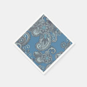 Serviette En Papier Blue Paisley Cocktail Napkins (Coin)