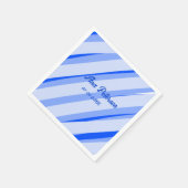 Serviette En Papier Blue pastel ajouter nom date boho lignes rétro mot (Coin)