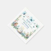 Serviette En Papier Blue Pastel Butterfly Fairy First Birday - (Coin)