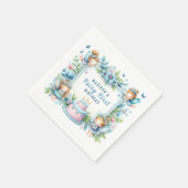 Serviette En Papier Blue Pastel Floral Fairy First Birday - (Coin)