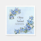 Serviette En Papier Blue Peony sur Blue Cocktail (Devant)