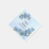 Serviette En Papier Blue Peony sur Blue Cocktail (Coin)