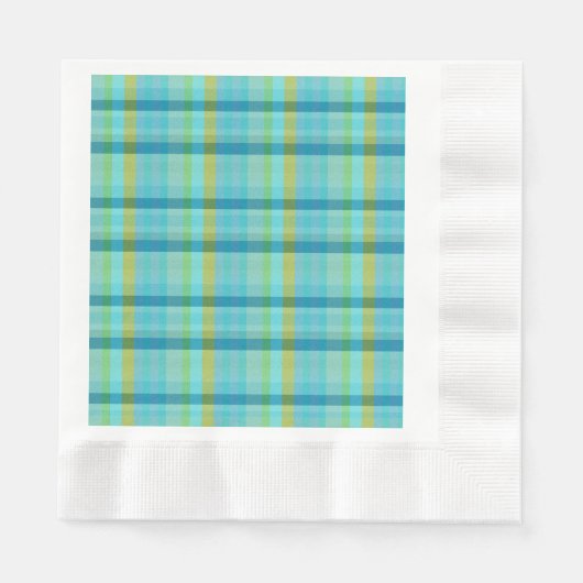 Serviette En Papier Blue Plaid par Shirley Taylor (Devant)