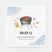 Serviette En Papier Blue Plaid Retro Country Baby Q Baby shower (Devant)
