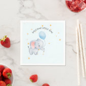 Serviette En Papier Blue Playful Elephants Baby Shower (En situation)