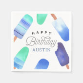 Serviette En Papier Blue Popsicle Parti Anniversaire de enfant personn (Devant)