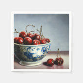 Serviette En Papier Blue Porcelain & Cherries (Devant)