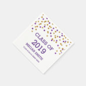 Serviette En Papier Blue Purple Confetti Classe de 2019 Graduation (Coin)