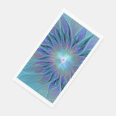 Serviette En Papier Blue Purple Flower Dream Abstrait Fractal Art (Coin)