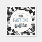Serviette En Papier Blue Race Car Fast Un 1er anniversaire fête (Devant)