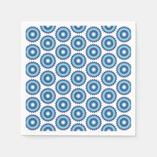 Serviette En Papier Blue Retro (Devant)