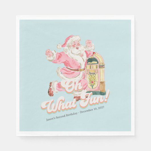 Serviette En Papier Blue Retro - Fête de Noël Super (Devant)