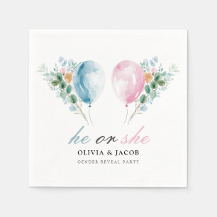 Serviette En Papier Blue Rose Ballons Sexe Revevela Party