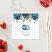 Serviette En Papier Blue Rustic Citrouille Automne fête d'anniversaire (En situation)