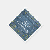 Serviette En Papier Blue Rustic Confetti 50e Anniversaire de poussière (Coin)