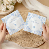 Serviette En Papier Blue Safari Toile De Jouy Boy Baby Shower
