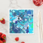 Serviette En Papier Blue Sea bulles Art Abstrait (En situation)