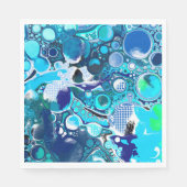Serviette En Papier Blue Sea bulles Art Abstrait (Devant)