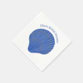 Serviette En Papier Blue Seashells Fête de douche nuptiale PERSONNALIS (Coin)