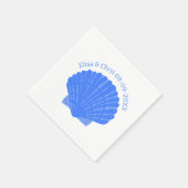 Serviette En Papier Blue Seashells Fiançailles de mariage PERSONNALISÉ (Coin)