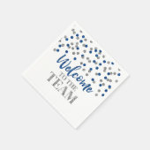 Serviette En Papier Blue Silver Confetti Bienvenue à l'équipe Napkins (Coin)