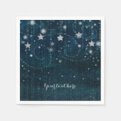 Serviette En Papier Blue & Silver Starry Celestial Whimsical Party (Devant)
