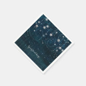 Serviette En Papier Blue & Silver Starry Celestial Whimsical Party (Coin)