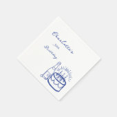 Serviette En Papier BLUE simple Hand Drawn 30th Birthday (Coin)
