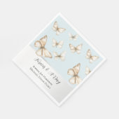 Serviette En Papier Blue Skies & Butterflies Wedding  (Coin)