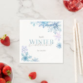 Serviette En Papier Blue Snowflake Winter Wonderland First Birthday  (En situation)