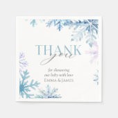 Serviette En Papier Blue Snowflake Winter Wonderland Naples (Devant)