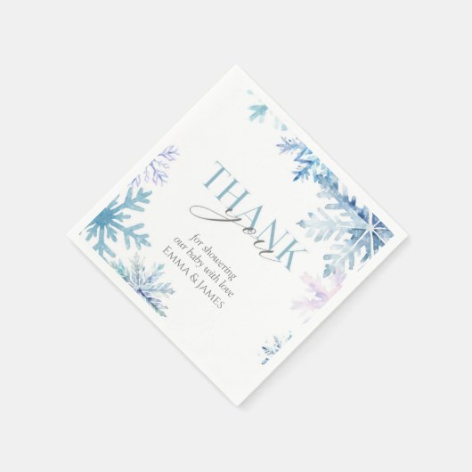 Serviette En Papier Blue Snowflake Winter Wonderland Naples (Coin)