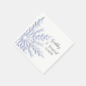 Serviette En Papier Blue Snowflakes on White Winter Wedding (Coin)