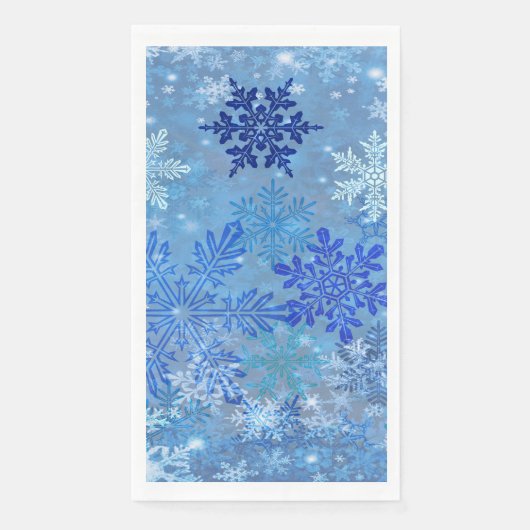 Serviette En Papier Blue Snowflakes serviettes serviettes serviettes (Devant)