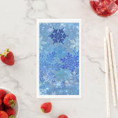Serviette En Papier Blue Snowflakes serviettes serviettes serviettes (En situation)
