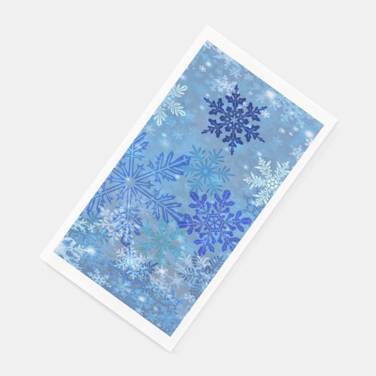 Serviette En Papier Blue Snowflakes serviettes serviettes serviettes (Coin)