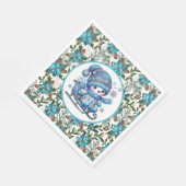 Serviette En Papier Blue Snowman (Coin)