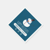 Serviette En Papier Blue Snowman, fête de Noël (Coin)