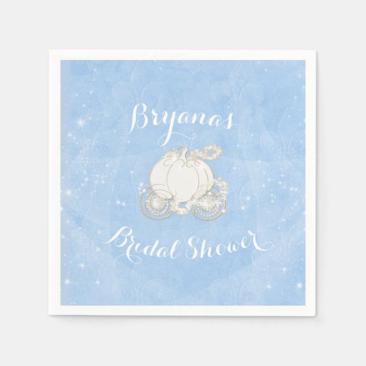 Serviette En Papier Blue Sparkle Carriage Cendrillon Soirée élégante (Devant)