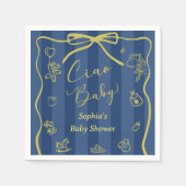 Serviette En Papier Blue Stripes Italian Themed Ciao Baby (Devant)