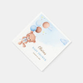 Serviette En Papier Blue Teddy Bear Balloons Boy Baby shower (Coin)