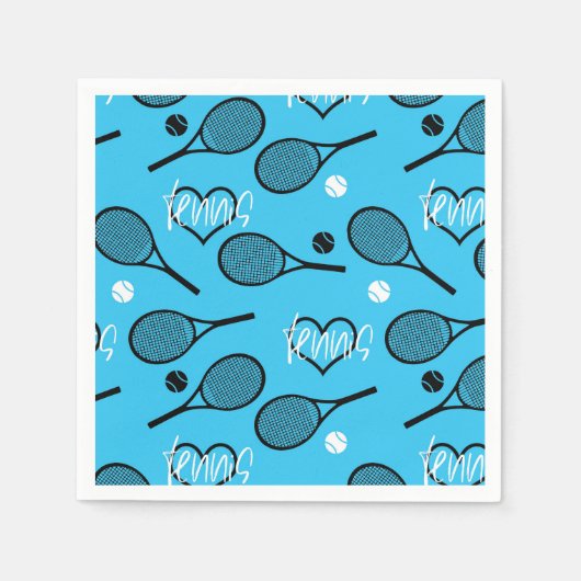 Serviette En Papier Blue Tennis Party, personnalisable (Devant)