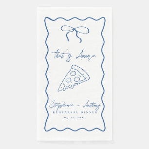 Serviette En Papier Blue That's Amore Pizza Rehearsal Dinner