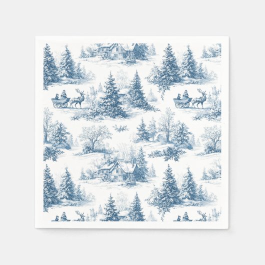 Serviette En Papier Blue Toile Christmas Pattern (Devant)