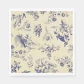 Serviette En Papier Blue Toile France Pays Cherub Motif (Devant)