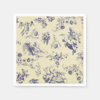 Serviette En Papier Blue Toile France Pays Cherub Motif